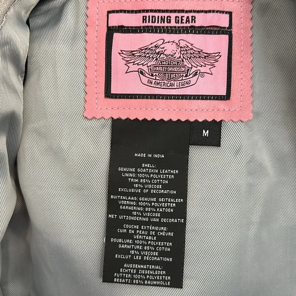 **RARE** Harley-Davidson Pink Leather Jacket Pink Label Collection - Picture 3 of 11